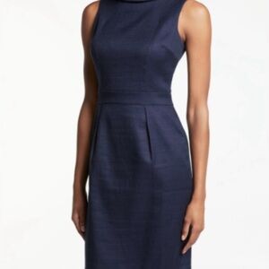 Boden Martha Navy Textured Pencil Sheath Dress - Size 2P